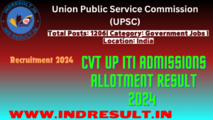 CVT UP ITI Admissions Allotment Result 2024 