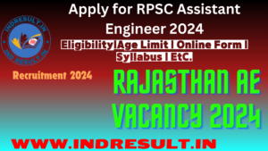 RPSC Assistant Engineer Recruitment 2024