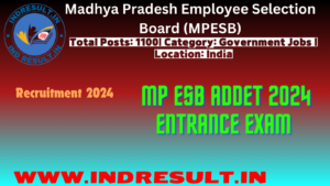 MPESB ADDET 2024 entrance exam results