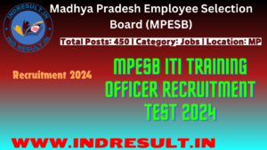 MPESB ITI Training Officer Recruitment Test 2024