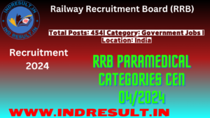 Railway RRB Paramedical Post Online Form 2024